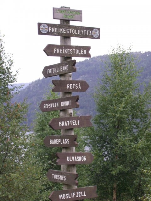 Таблички указывают направление различных туристических маршрутов