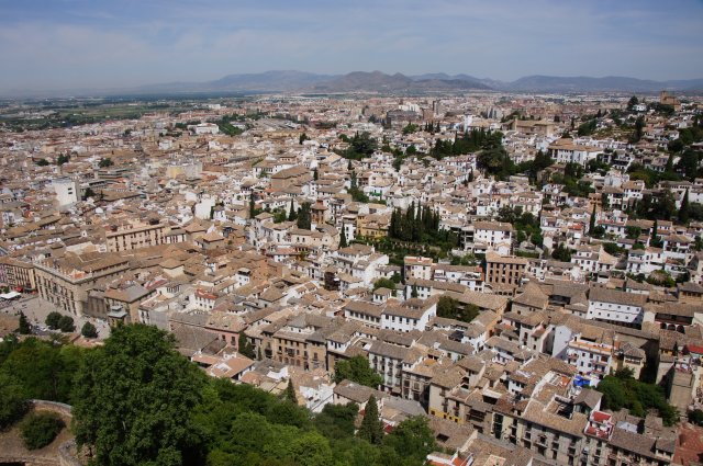 Вид с башни замка Альгамбра, Гранада, Испания