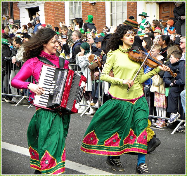 Празднование Дня памяти покровителя Ирландии, святого Патрика (Happy St. Patrick's Day), Дублин, Ирландия