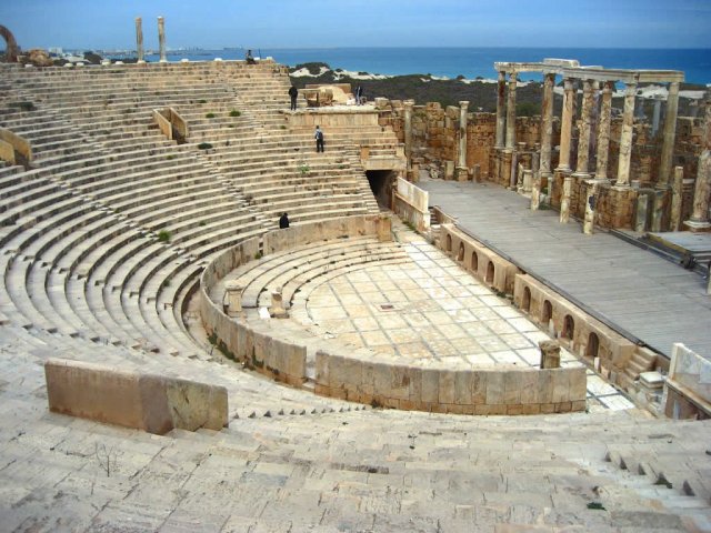 Амфитеатр в городе Лептис-Магна, Ливия