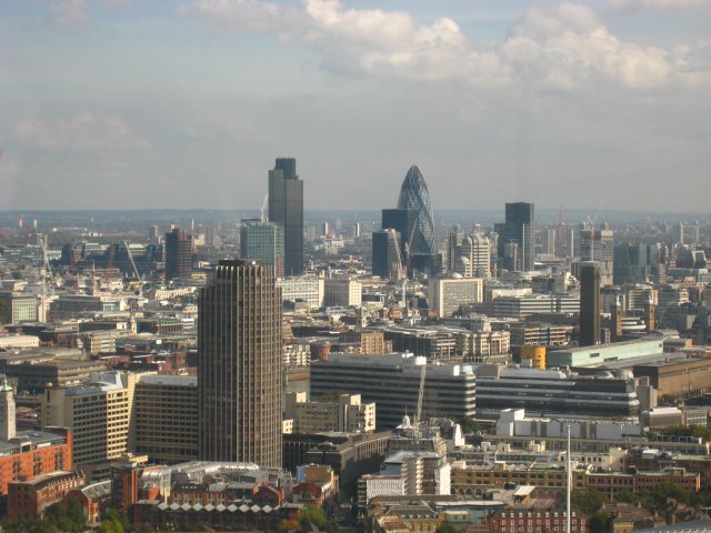 Вид из кабины колеса обозрения London Eye, Лондон, Великобритания