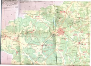 Карта Ивановской области с обозначенной от руки деревней Ермолино